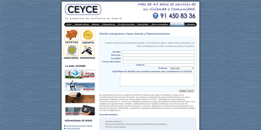Diseño y desarrollo web en Ceyce
