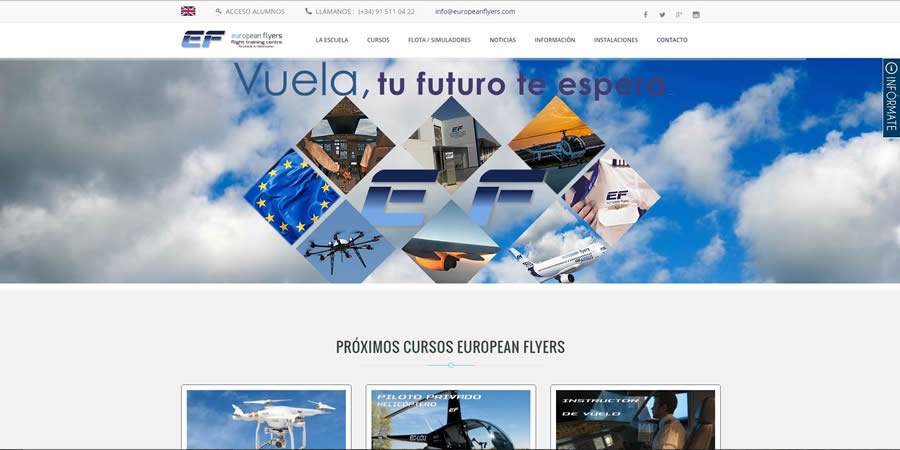 Diseño y desarrollo web en EuropeanFlyers