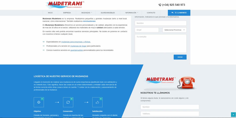 Diseño y desarrollo web en Mudetrans