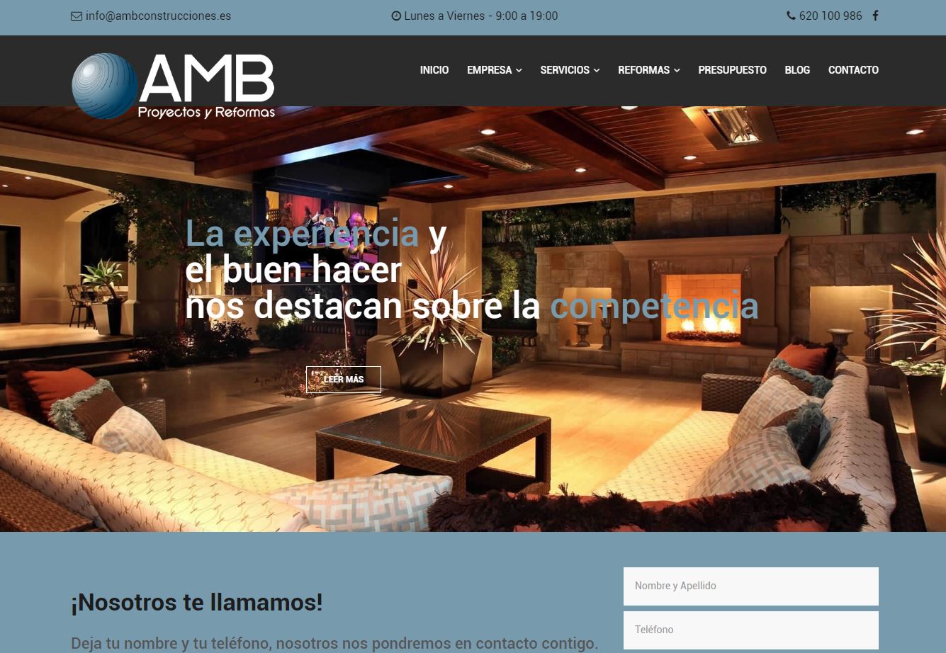 Diseño y desarrollo web en AMB Construcciones