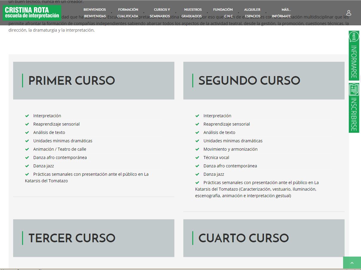 Diseño y desarrollo web en Escuela Cristina Rota