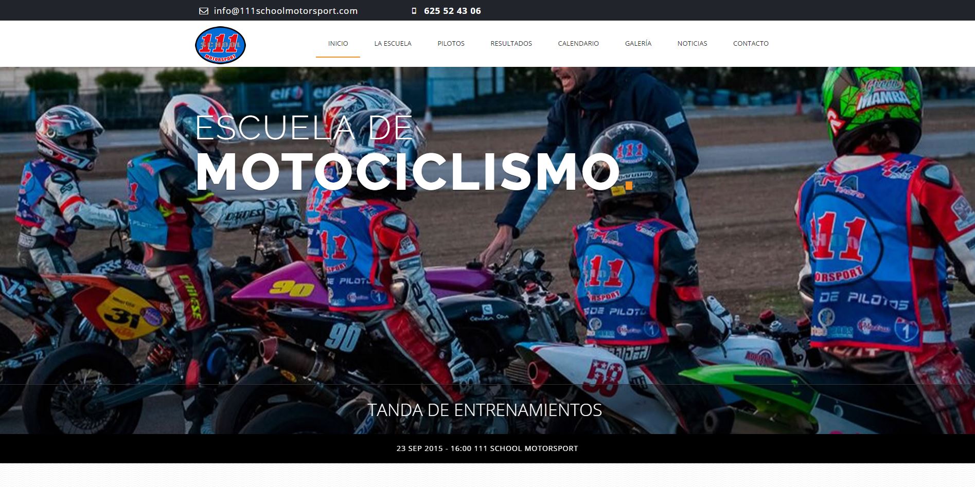 Diseño y desarrollo web en 111 School Motor Sport
