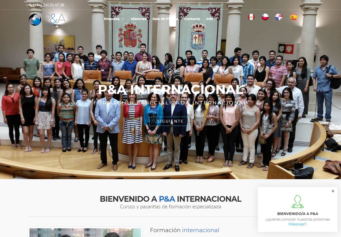 Diseño y desarrollo web en P&A Internacional